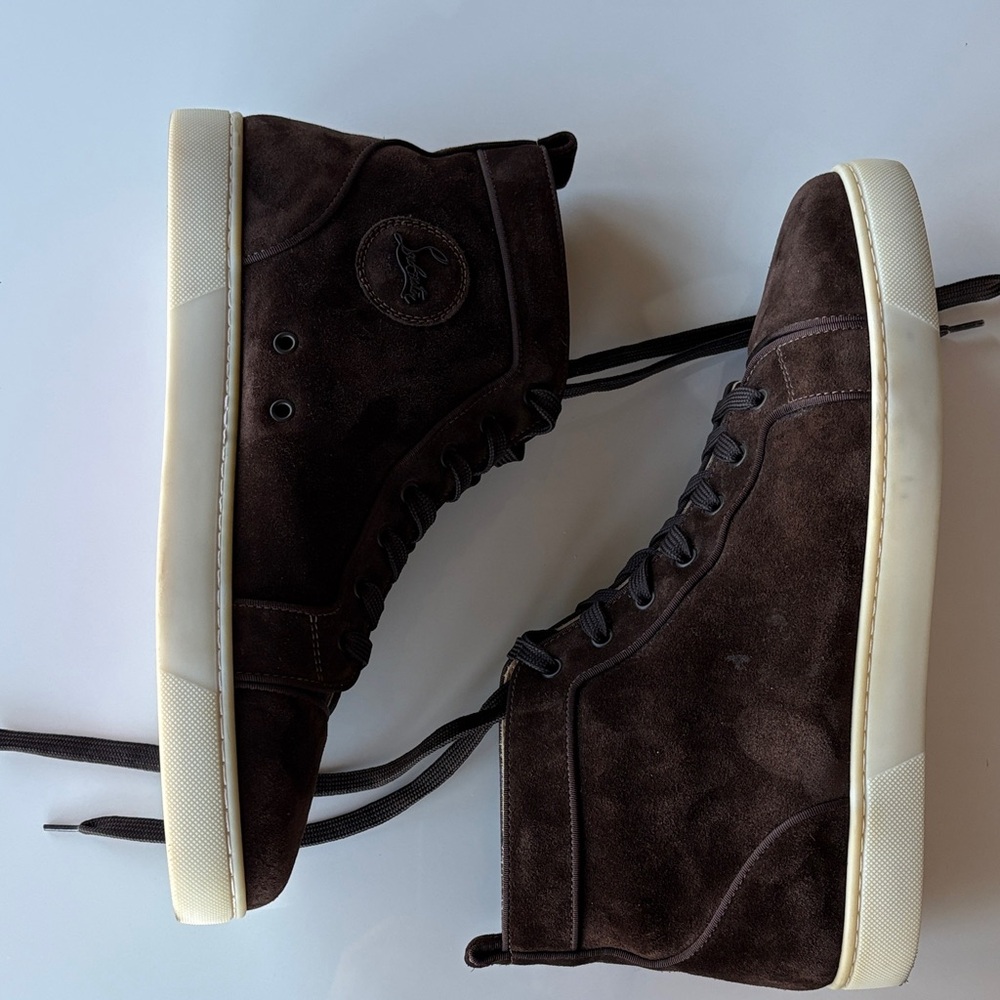 Christian Louboutin Dark Brown Suede Sneakers
